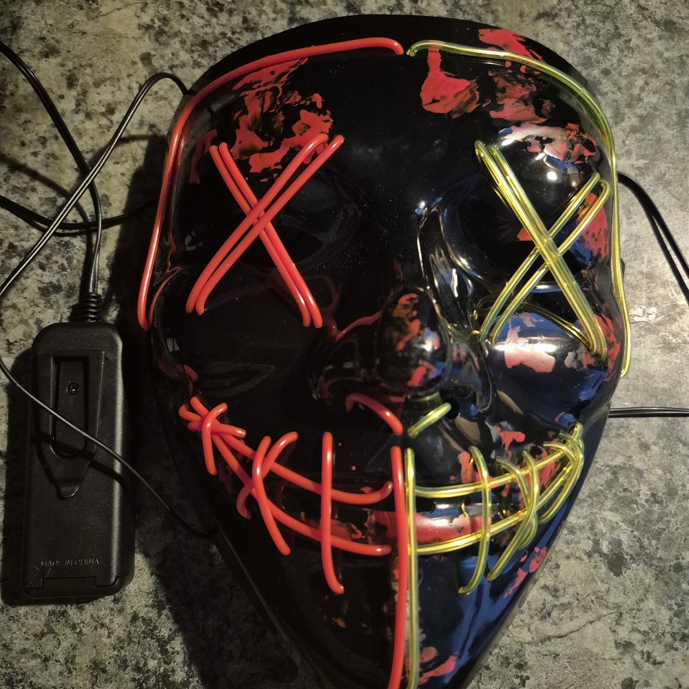 LED Light Up Mask with Neon Accents